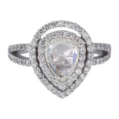 Pear Shaped Diamond Double Halo Ring