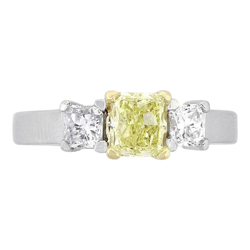Radiant Cut Diamond Three-Stone Engagement Ring