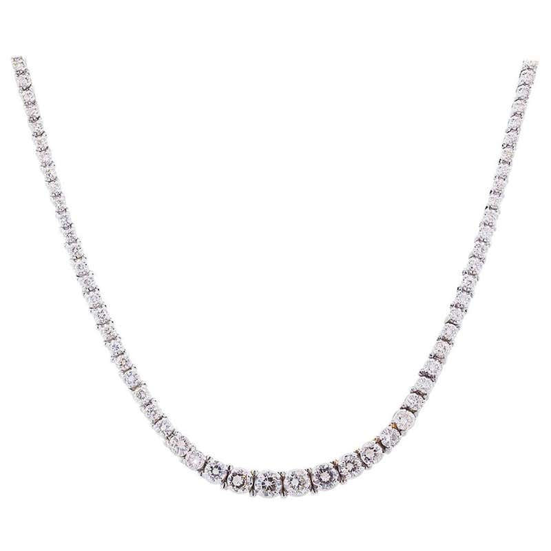 13 Carat Graduated Diamond Necklace For Sale at 1stDibs | 13 carat ...
