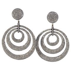 Stunning Diamond Silver Gold Fashion Chandelier Earrings 