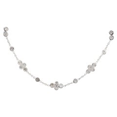 2.18 Carat Diamond Floral Necklace 18 Karat in Stock