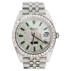 Rolex 126300 Datejust II Orologio con quadrante verde con tutti i diamanti