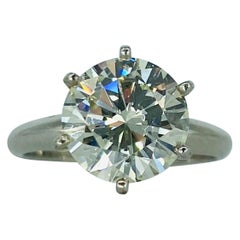GIA-zertifizierter 3-karätiger runder Diamant Solit�är-Ring 18k Weißgold
