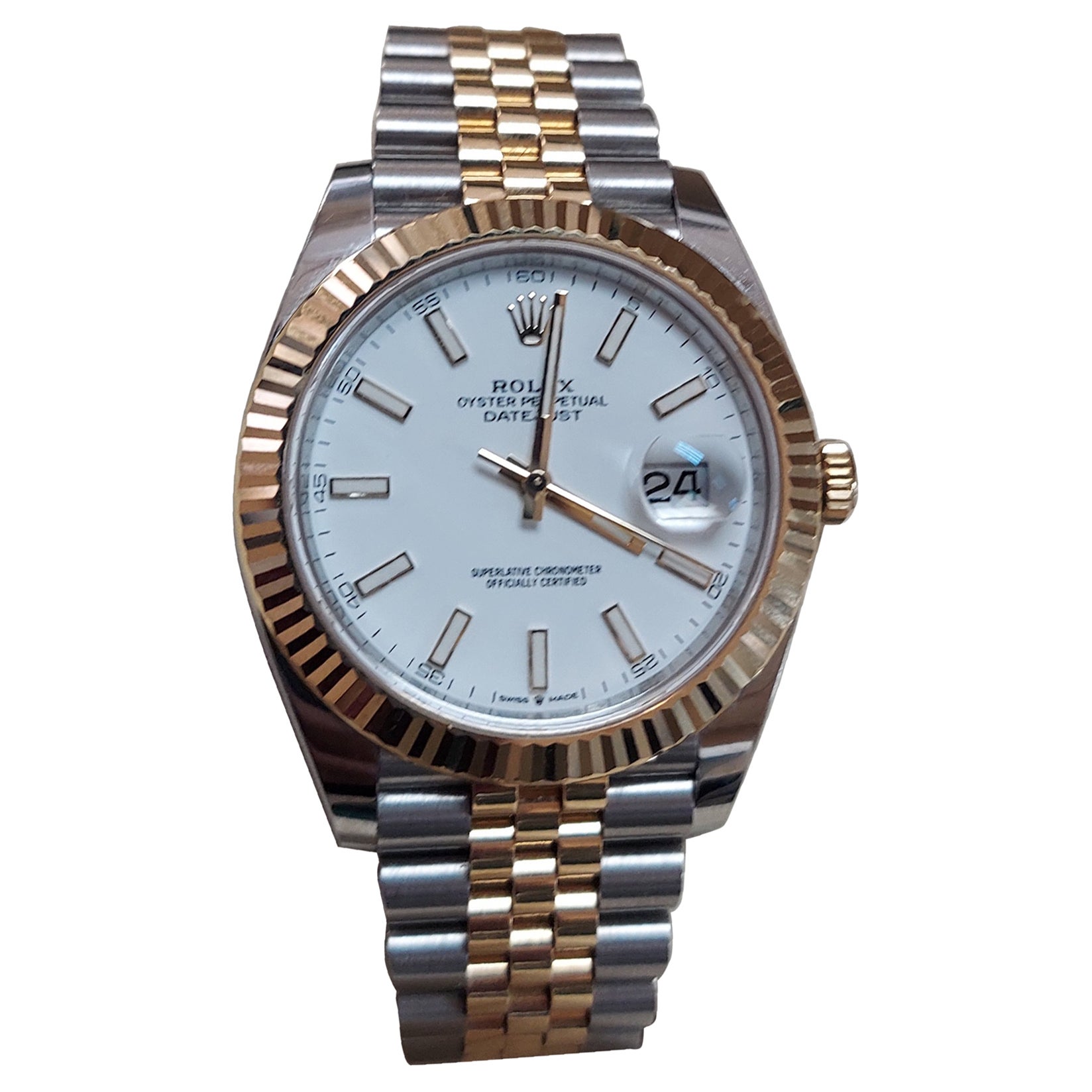 Rolex Datejust 126233 White Stick Index Fluted Jubilee For Sale