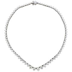 Exquisite 20.21 Carats Diamonds Gold Riviere Necklace 