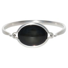 Silver and Obsidian Bracelet by Vivianna Torun Bülow-Hübe, 1960s