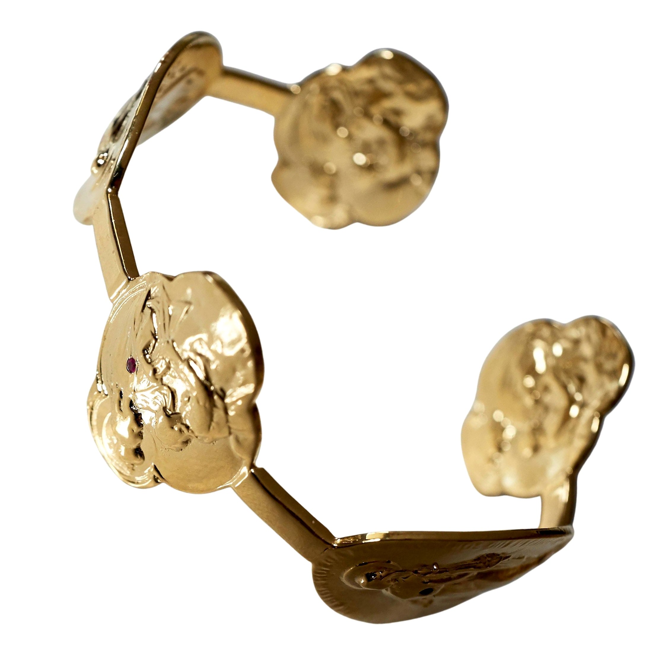 Rubin-Armreif Jungfrau Maria Medaillon Armband Gold Vermeil J Dauphin