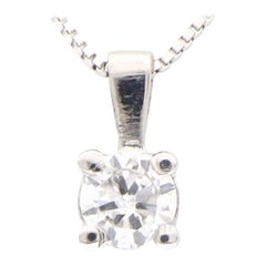 Intini Jewels 18 Karat White Gold Natural Diamond Chain Light Point Necklace