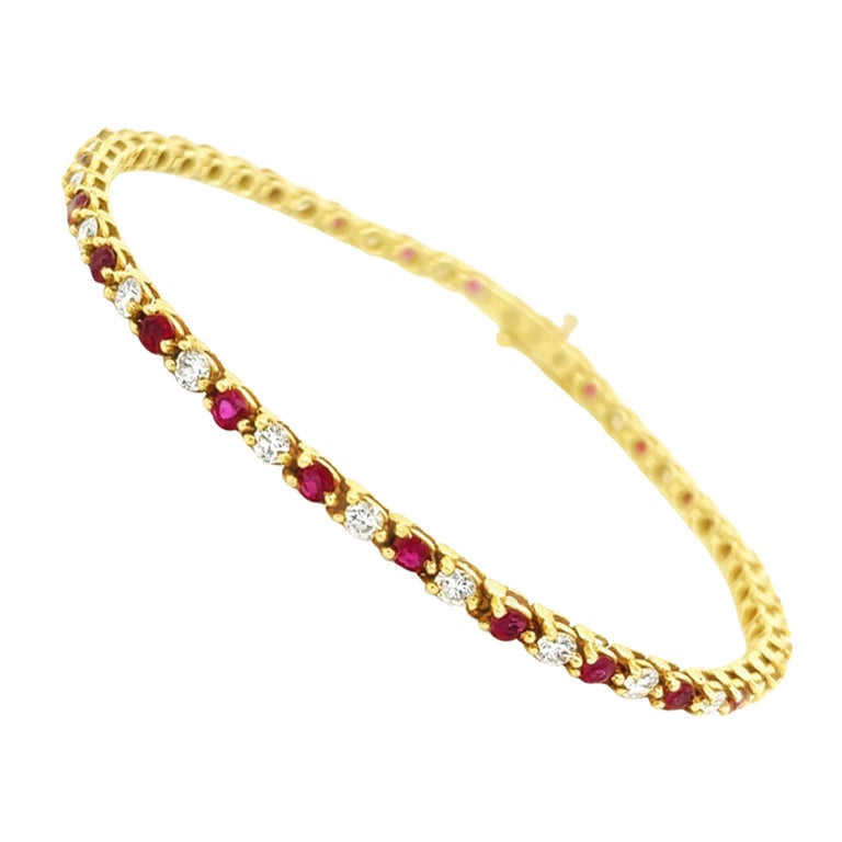 Tiffany and Co. Diamond and Ruby Riviere Bracelet For Sale at 1stDibs