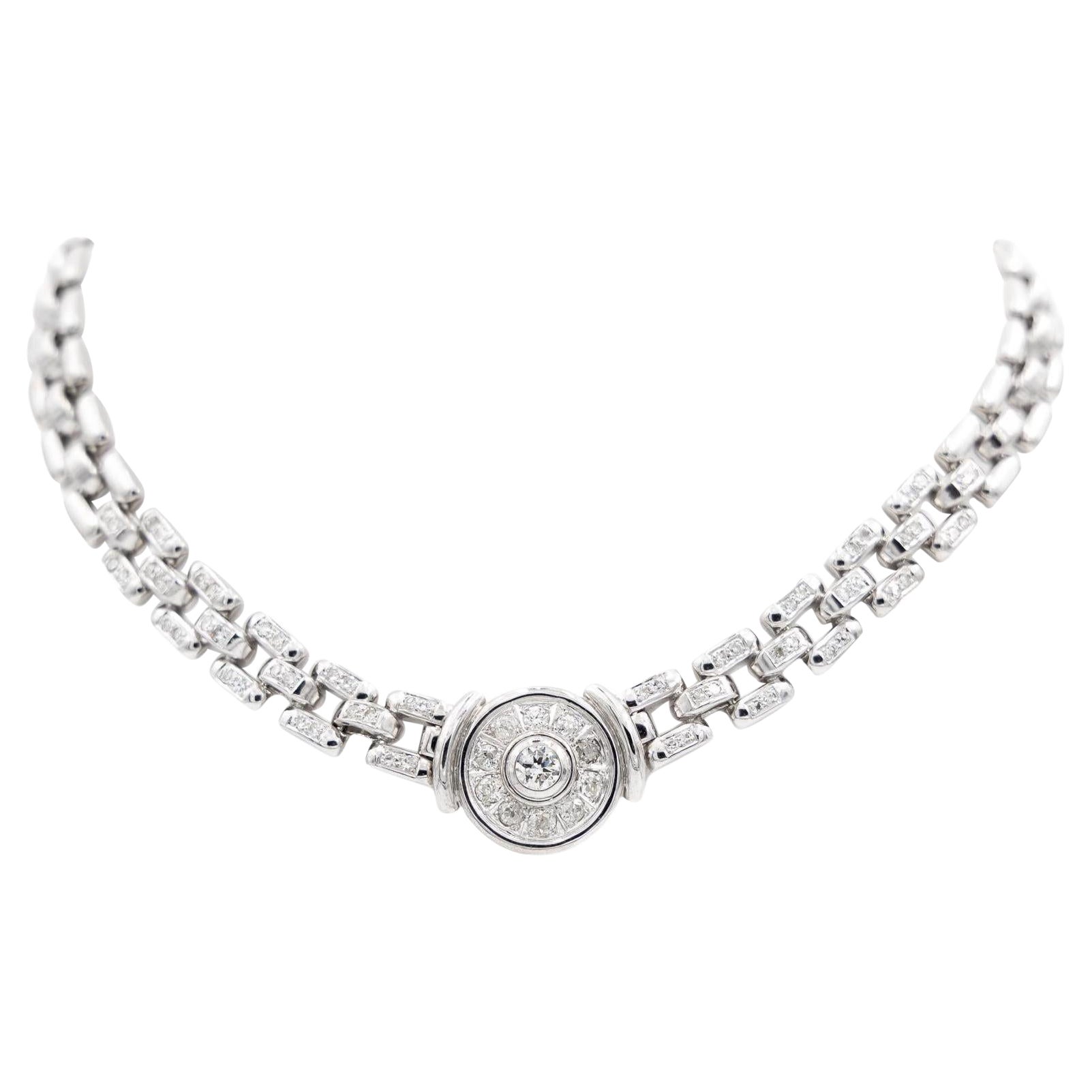 Vintage Necklace White Gold Diamond
