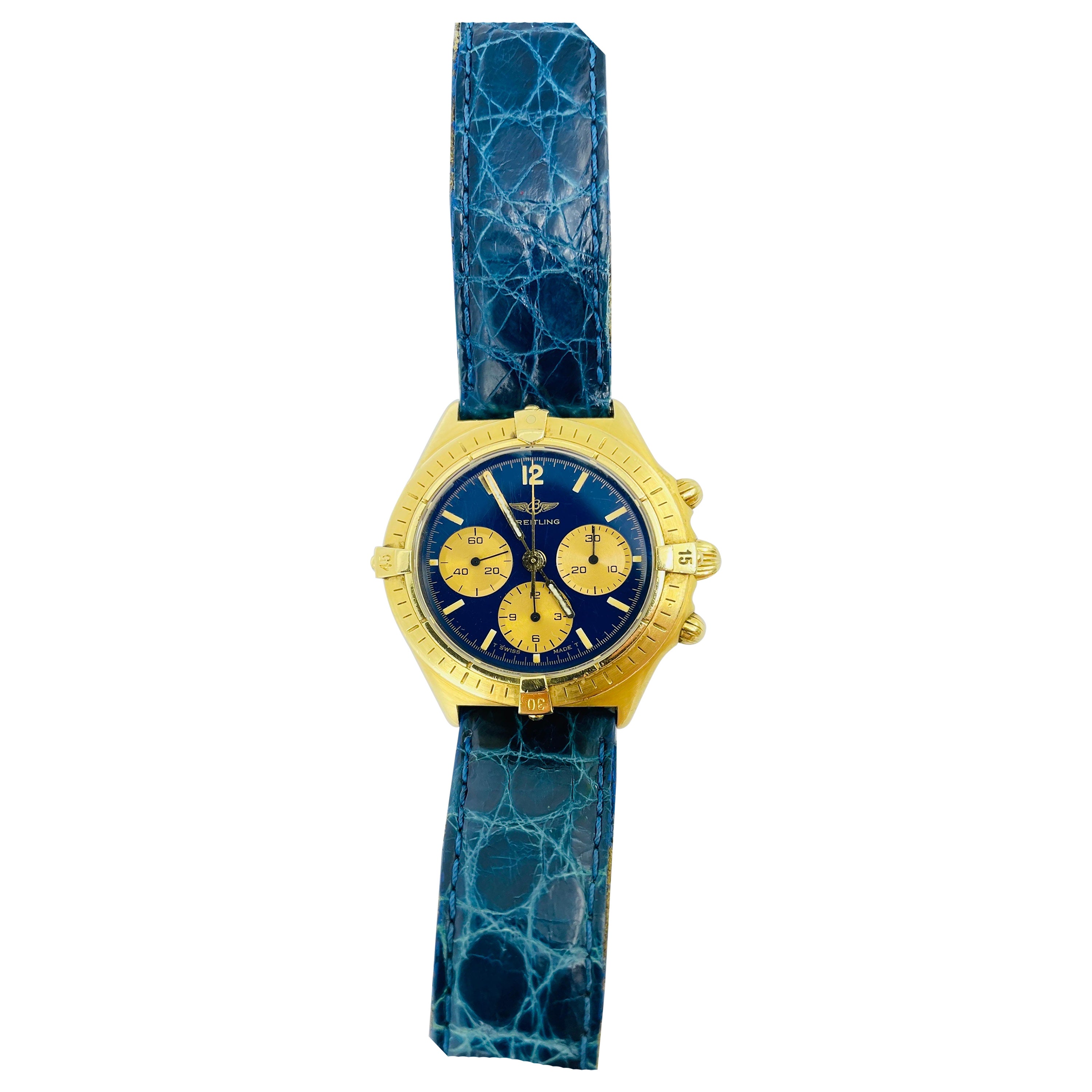 Vintage Breitling Watch 18k Yellow Gold Callisto Chrono Ref. 80520