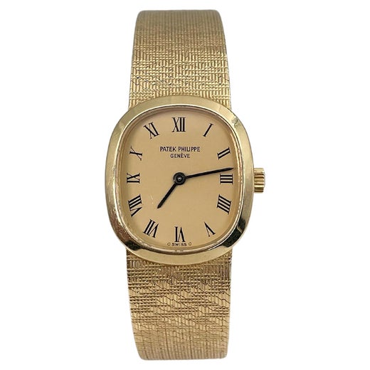 Patek Philippe Yellow Gold Officers Wristwatch with Hinged Back Ref ...