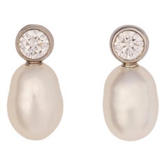 Elsa Peretti für Tiffany & Co. Diamant- und Keshi-Perlen-Ohrringe