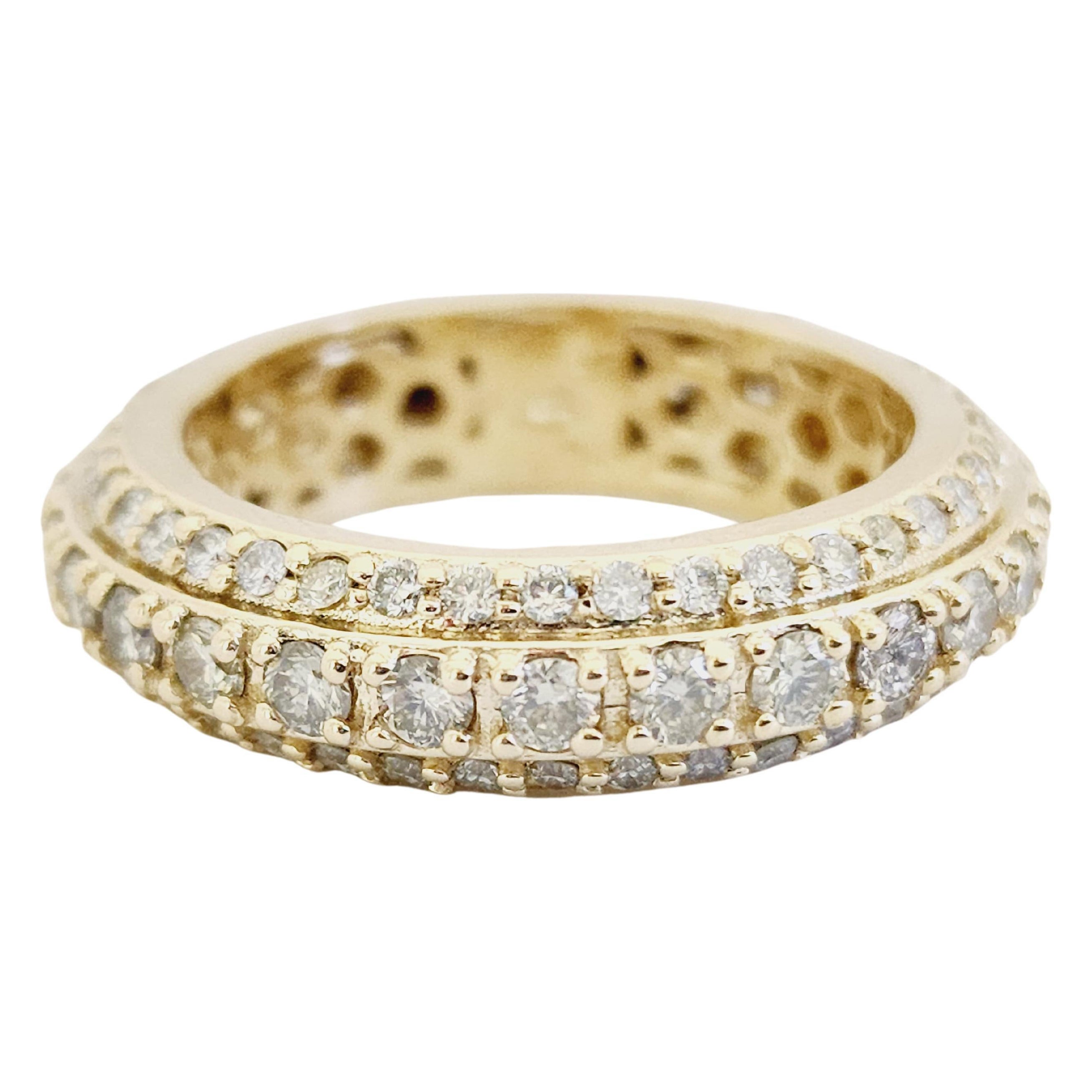 2.60 Carat Natural Diamond Eternity Band 14 Karat Yellow Gold Ring at ...