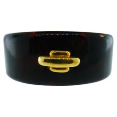 Cartier Aldo Cipullo 18k Yellow Gold & Bakelite Cuff Bangle Bracelet, 1970