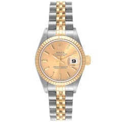 Rolex Datejust Steel Yellow Gold Champagne Dial Ladies Watch 79173