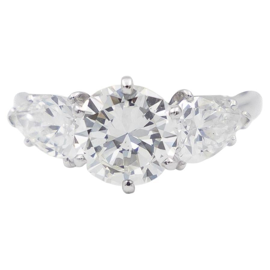 3 Carats Diamonds Platinum Ring For Sale