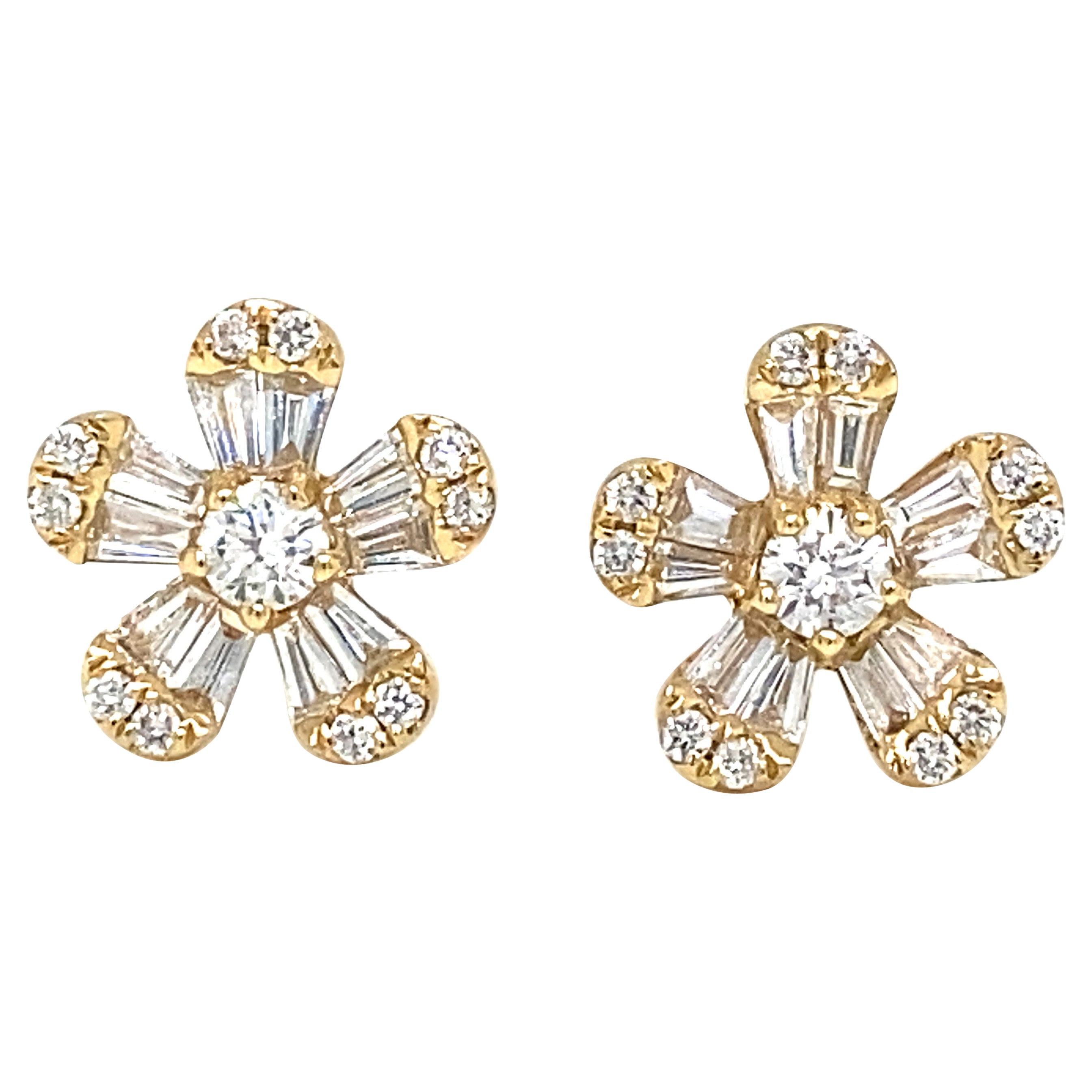 Edwardian Diamond Flower Stud Earrings at 1stDibs edwardian diamond earrings