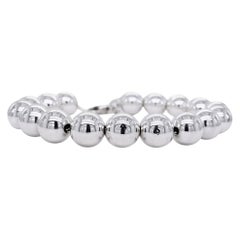 Tiffany & Co. Sterling Silver Hardwear Single Row Ball Medium Size Bracelet