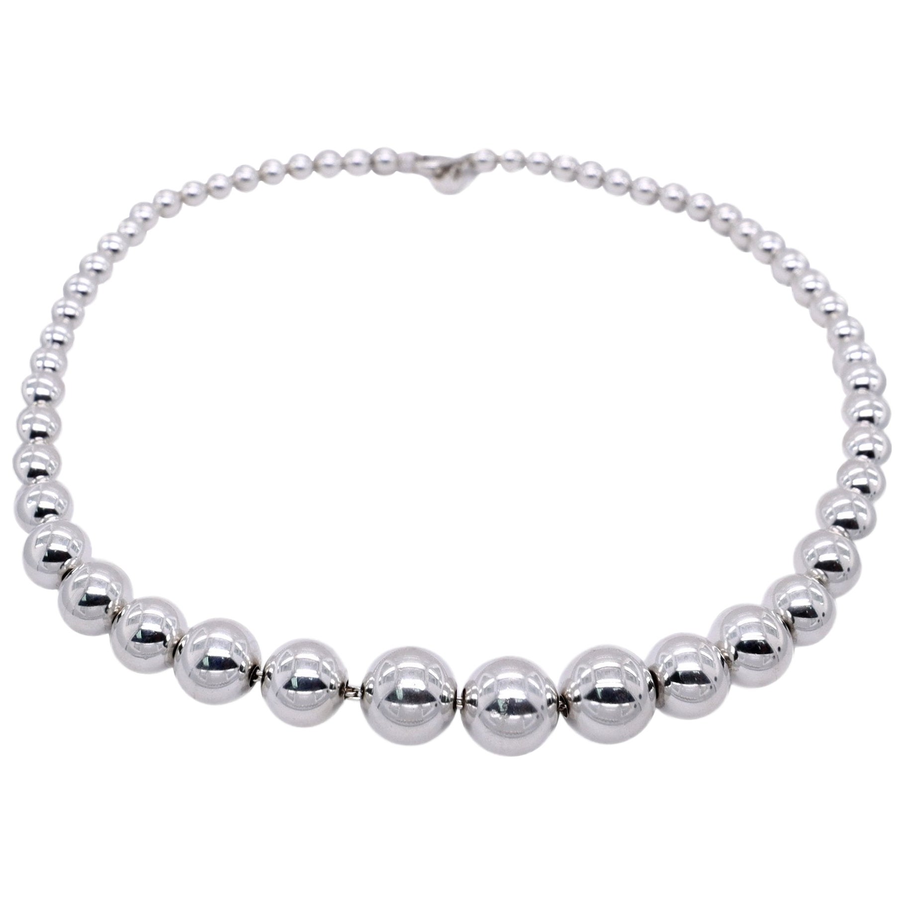 Tiffany & Co. Sterling Silver Hardwear Graduated Ball Necklace