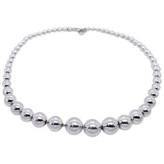 Tiffany & Co. Sterling Silber Hardwear Graduated Ball Halskette