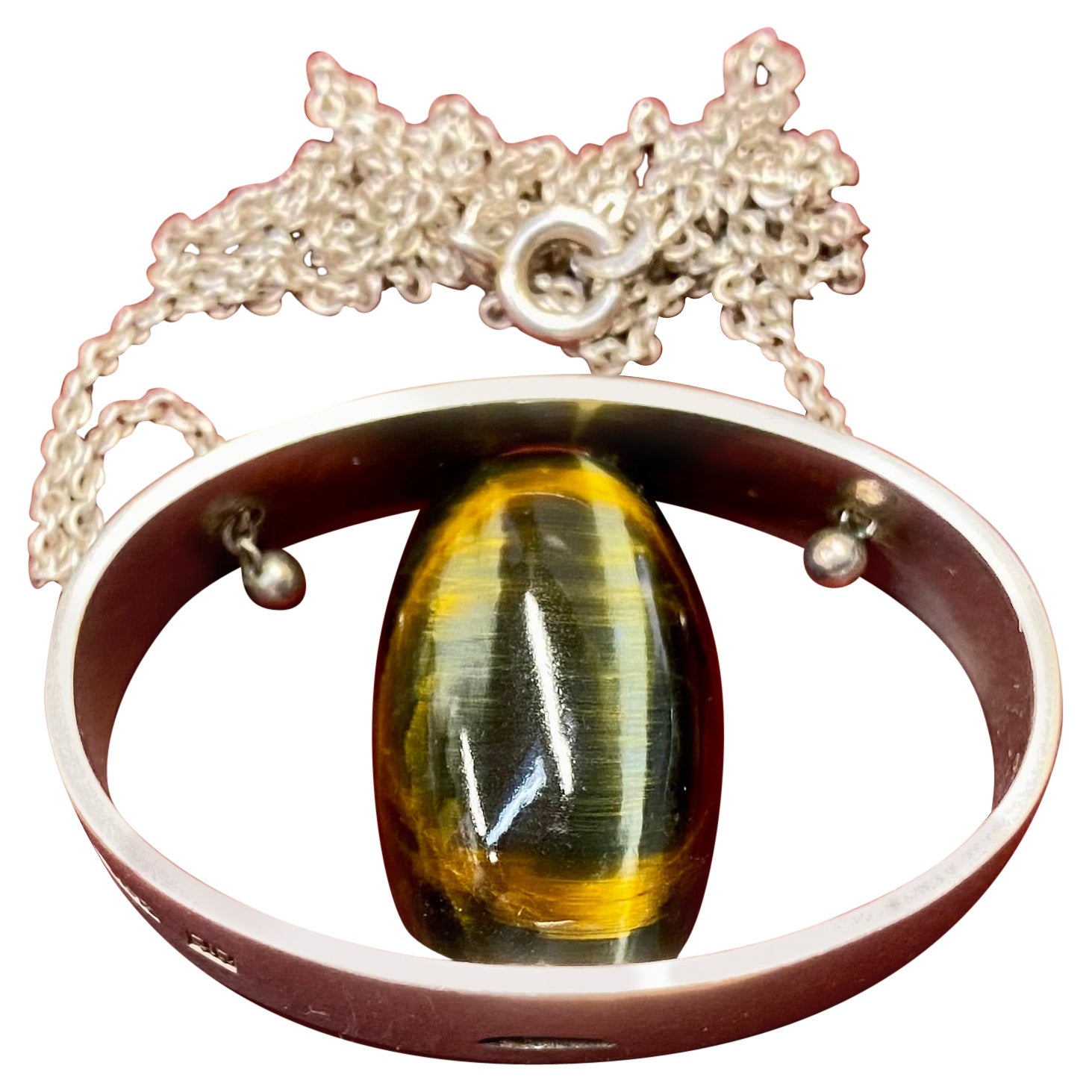 Necklace, Silver and Tiger's eye Stone Kaunis Koru Oy Finland