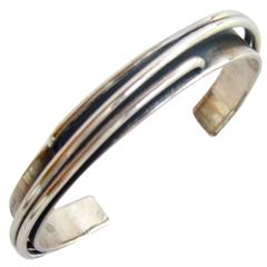Jules Brenner Sterling Silver American Modernist Cuff Bracelet