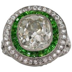1915 Antique Art Deco 4.05 Carat Cushion Cut Diamond Platinum Engagement Ring 4