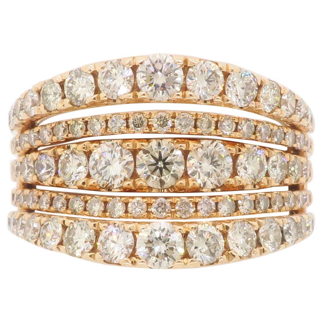 Five Row Diamond Ring Made by Le Vian