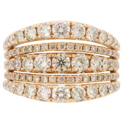 Five Row Diamond Ring Made by Le Vian
