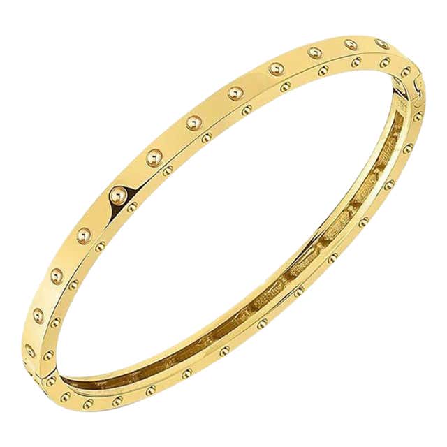 Roberto Coin Pois Moi Yellow Gold and Diamond Bangle Bracelet at ...