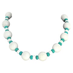 AJD Schöne elegante Halskette, Real Magnesite & Real Turquoise 18" Elegante Halskette