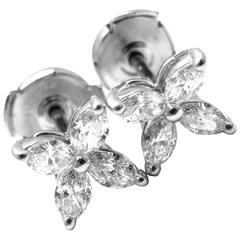 Tiffany & Co. Victoria .64 Carat Diamond Platinum Stud Earrings