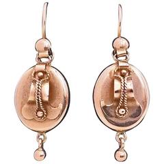 1960s Russian Rose Gold Drop Earrings