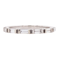 Seven Diamond Baguette Band at 0.37 Carats in 14k White Gold or Yellow or Rose
