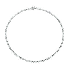 Garland Collection Diamond 3-Prong Tennis Line Necklace