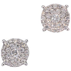White Gold Earrings with a Brilliant Cut Diamond
