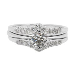 Anillo solitario con pavé de oro blanco de 18k con diamantes naturales de 0,76 ct Certificado IGI