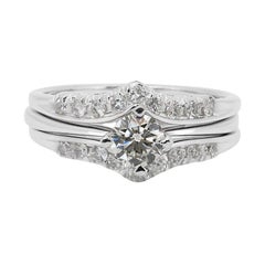 18k White Gold Solitaire Pave Ring with 0.76ct Natural Diamonds IGI Certificate