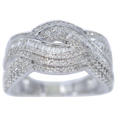 White Gold Design Ring with Brilliant Diamonds