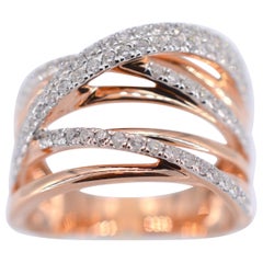 Rose Gold Design Ring with Brilliant Diamonds