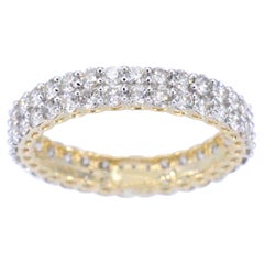 Double Gold Eternity Ring with Brilliant Cut Diamonds