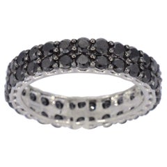 White Gold Eternity Ring with Black Diamonds