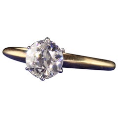 Bague de fiançailles Art déco ancienne Tiffany and Co en diamant européen 18 carats, certifié GIA