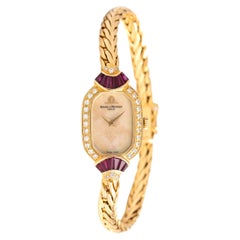 Baume Et Mercier Diamond Ruby 18k Yellow Gold Wristwatch