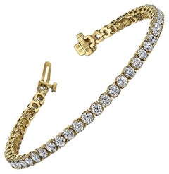 3 Carat Yellow Gold Diamond Bracelet