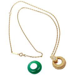 Van Cleef & Arpels Chalcedony Diamond Gold Pendant Necklace 8