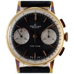 Breitling Gold Plated Stainless Steel Top Time Driver Chronograph Wristwatch