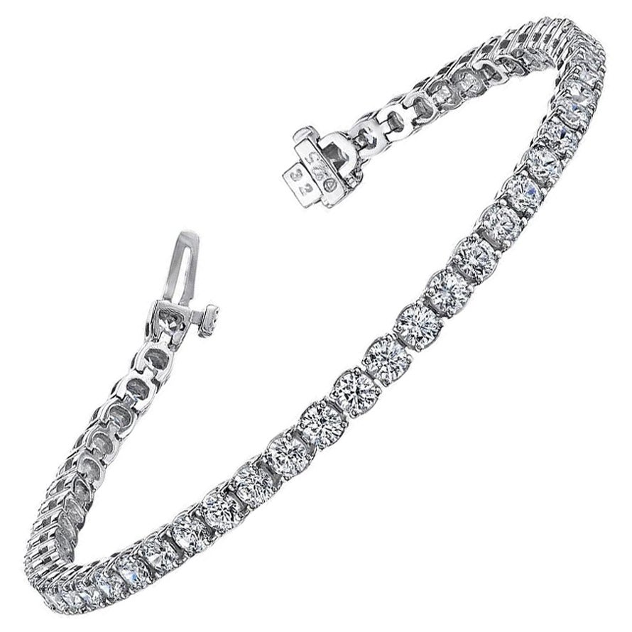 4 Carat White Gold Diamond Bracelet