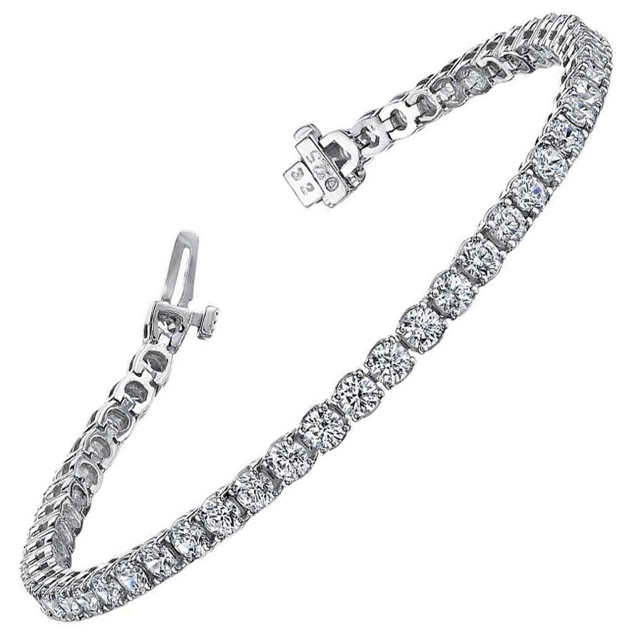 6,5 Karat Weißgold Diamantarmband mit Diamanten